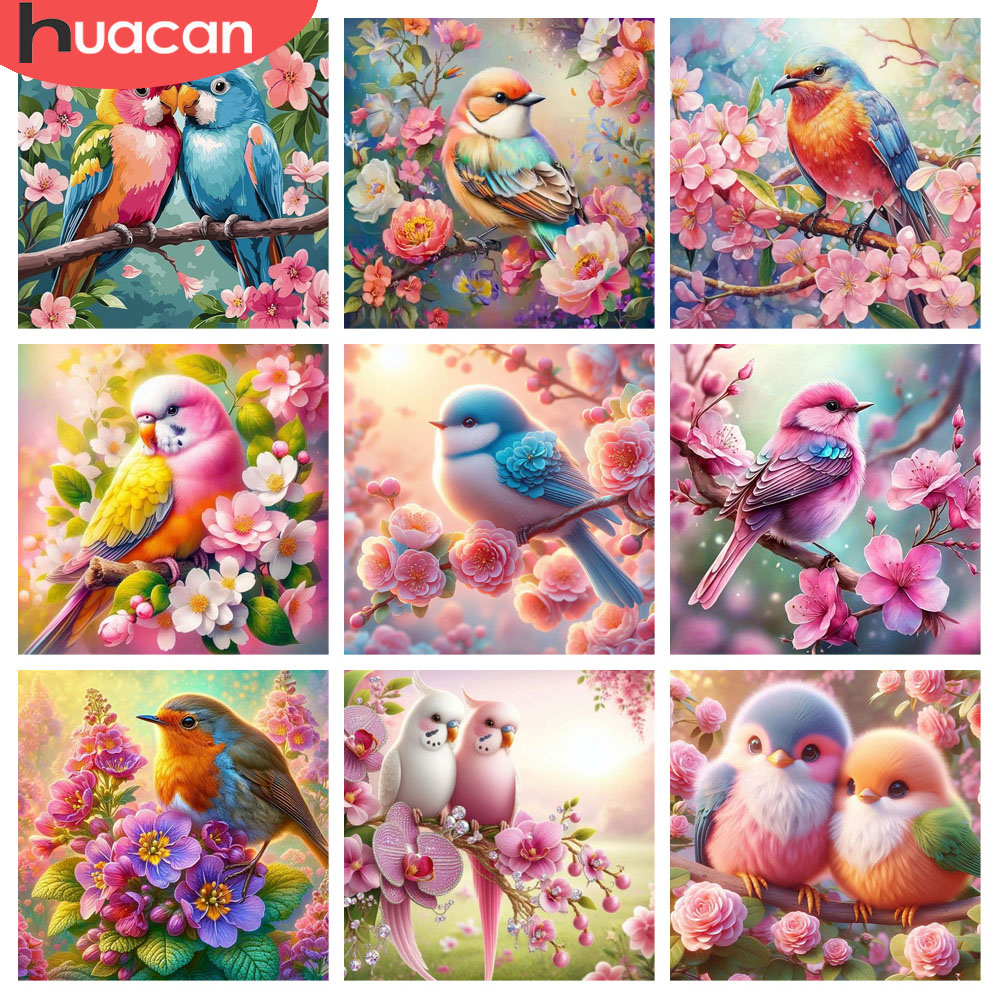 Resin Art Rose - HUACAN Lukisan Berlian Burung Bunga Hewan