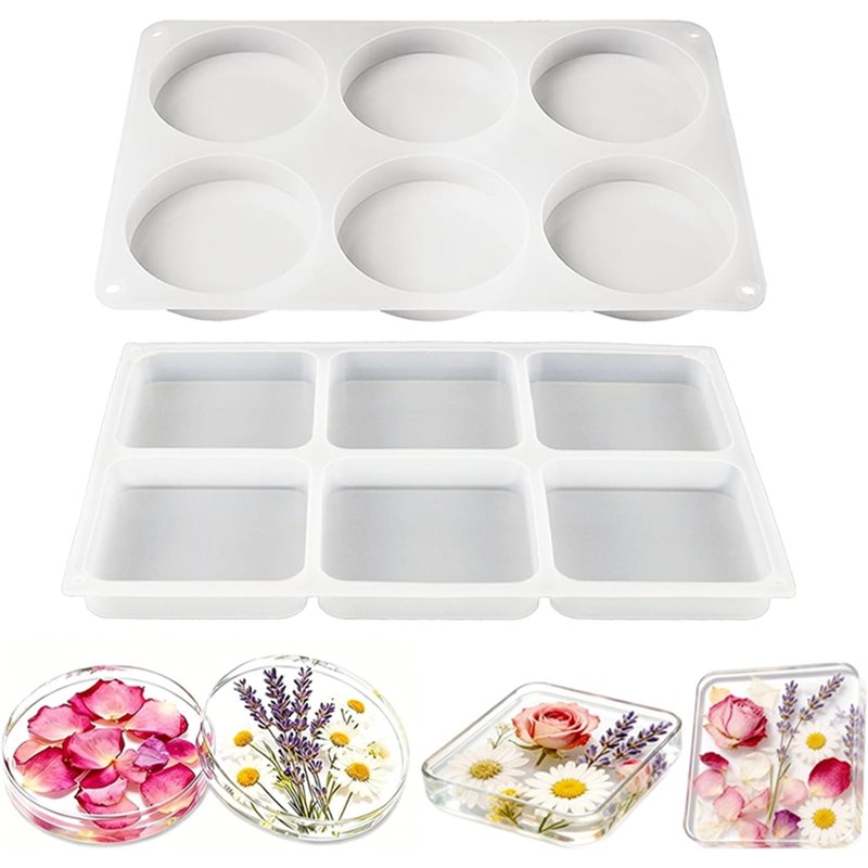 Coaster Mold Square - Cetakan Resin Coaster Silikon A25I-12-Cavity Extra