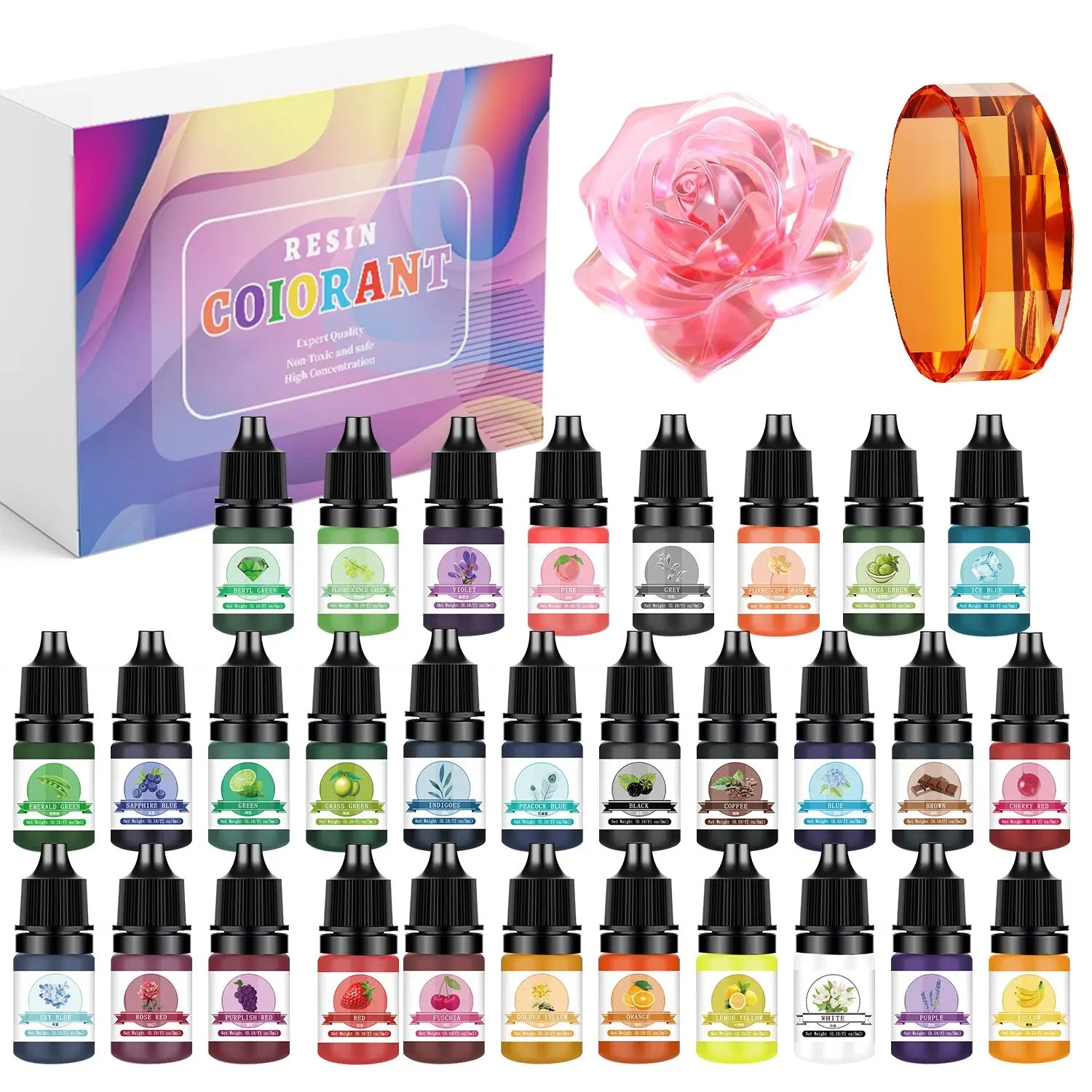 Resin Art Glue - 30 Warna 5ml Kit Pigmen Resin