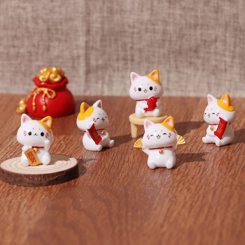 Resin Art Ocean - Kekayaan melambai kucing tangan Cina kucing