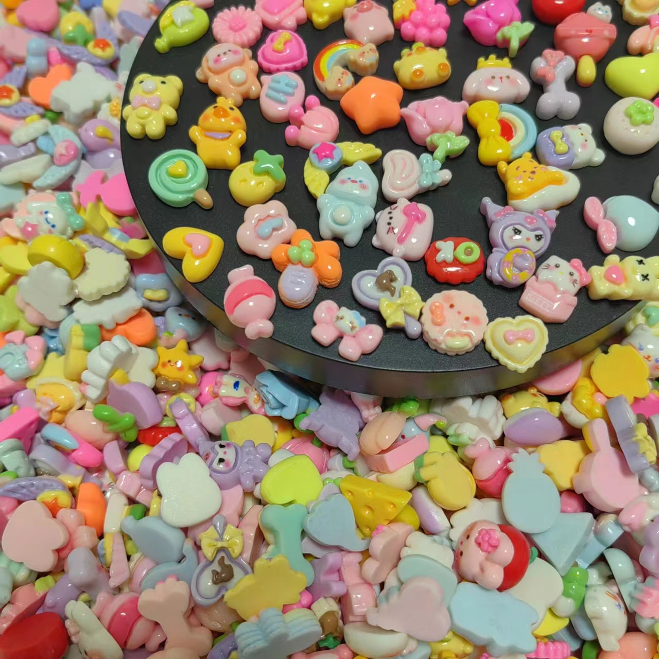 Resin Art Ring - 30/60 buah lucu Resin permen manis