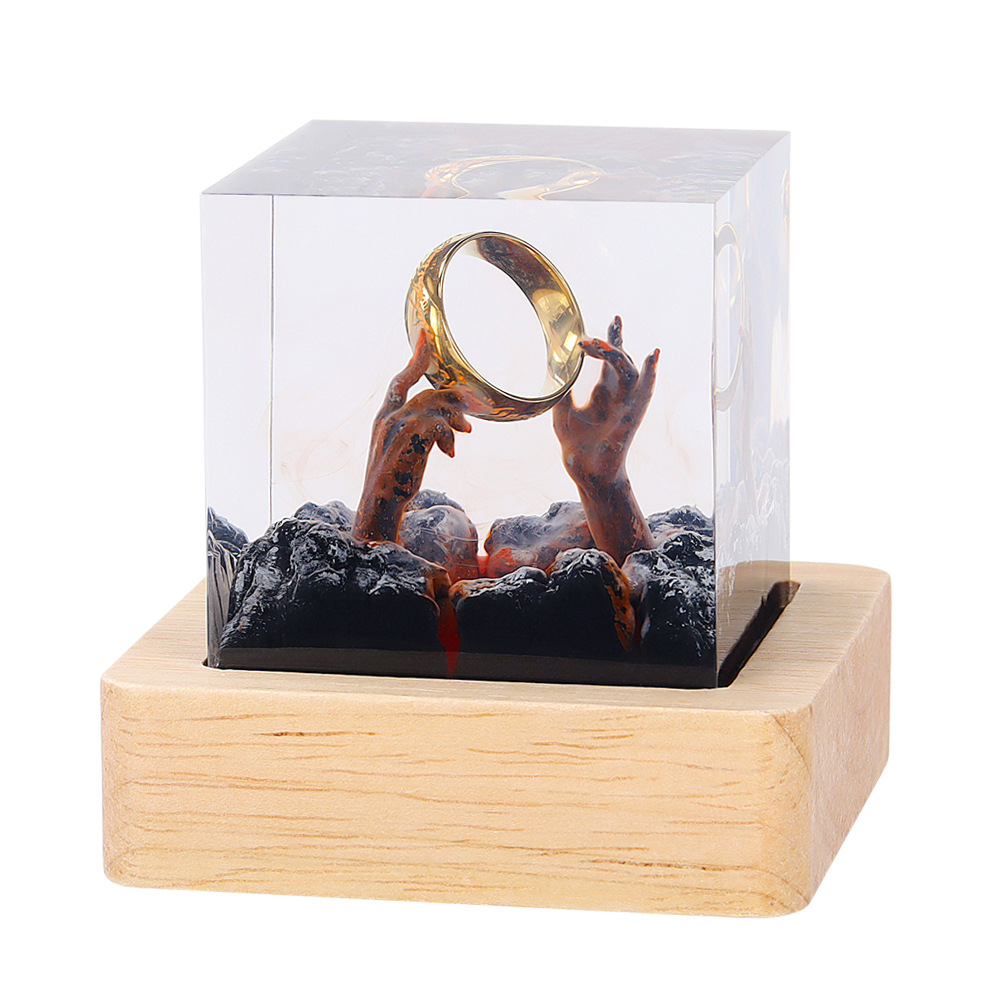 Resin Art Ring - Lampu Meja Resin Organisme Alam Ilahi,