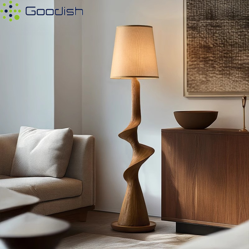 Resin Art In Floor - Lampu Lantai LED Kayu Lengkung Vertikal