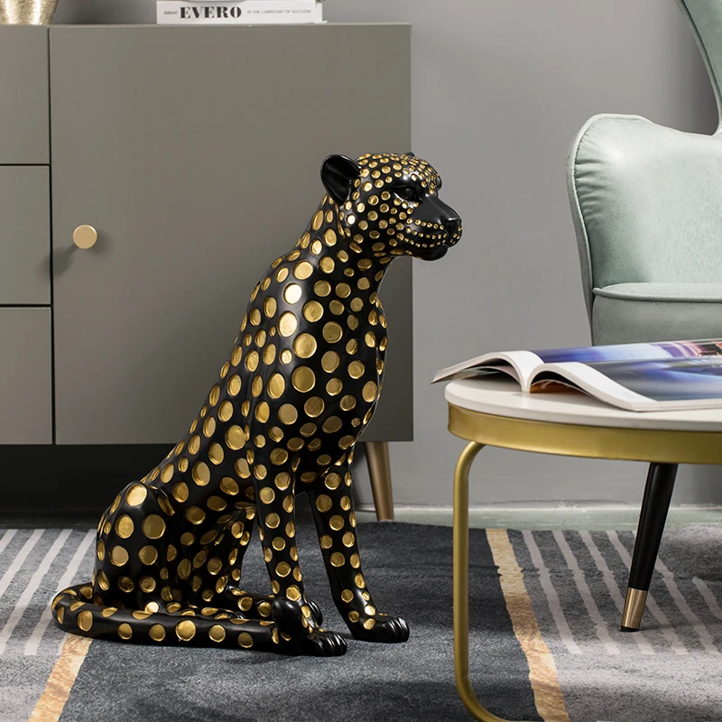 Resin Art In Floor - Patung Macan Tutul Keberuntungan untuk Dekorasi