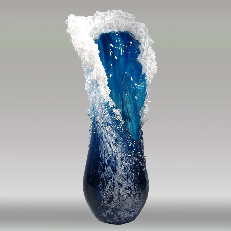 Resin Art Ocean - Vas Resin Pola Gelombang, Ornamen Nautikal