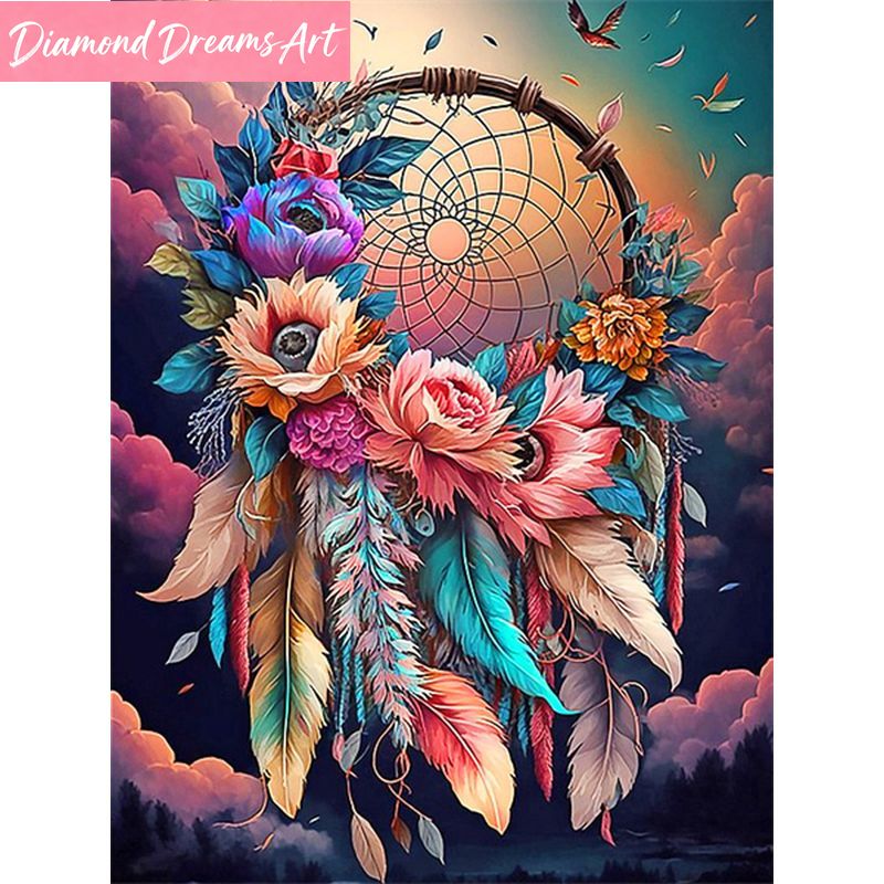 Resin Art Rose - Lukisan Berlian Tanpa Bingkai, Dream Catcher