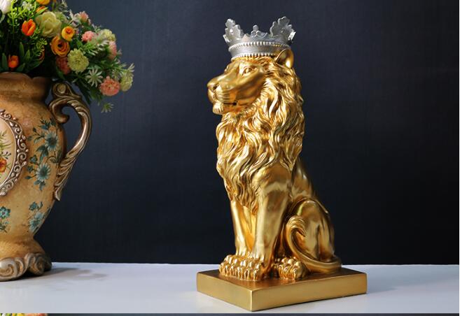 Resin Art Business - Patung Singa Emas Raja Feng Shui