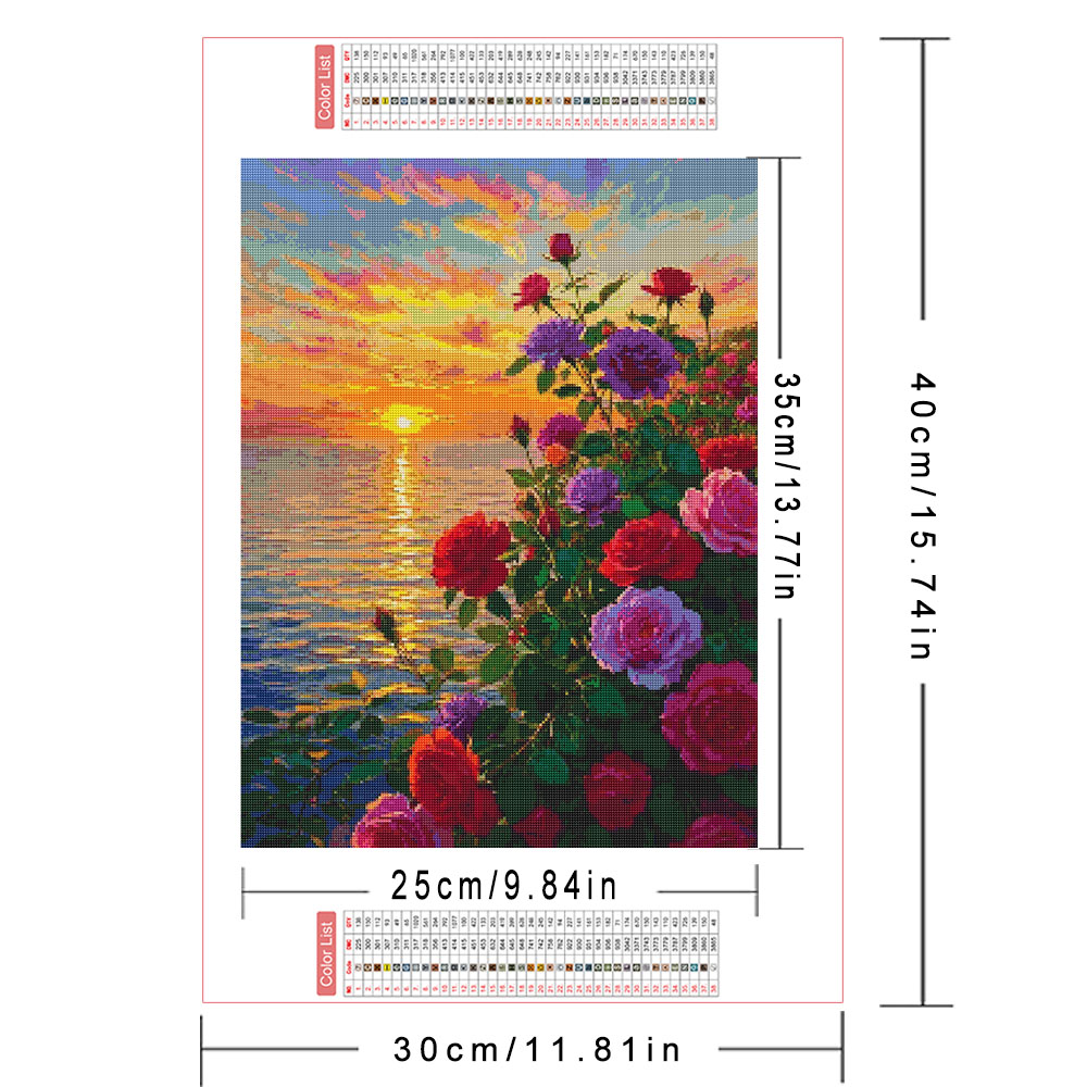 Lukisan Seni Berlian AZQSD Gam - Resin Art Rose ulasan dan harga