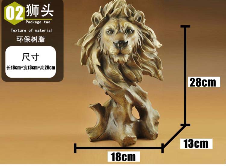 Patung hias 3D singa liar 28CM - Resin Art Business ulasan dan harga