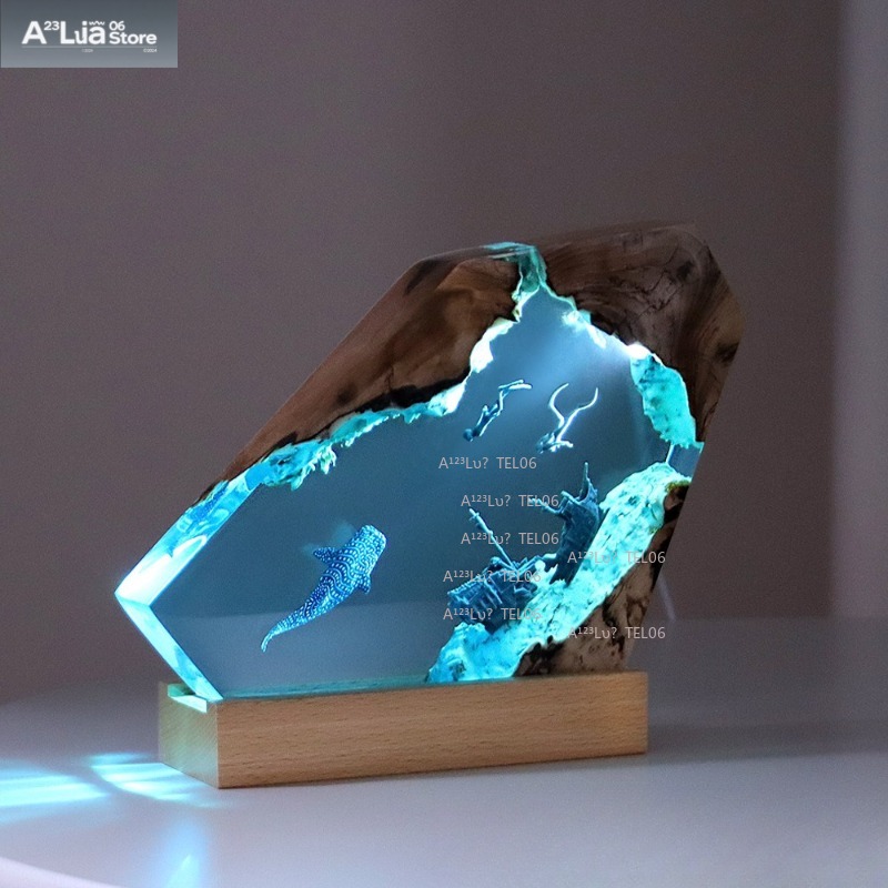 Lampu Malam Resin Kayu Seni La - Resin Art Ocean ulasan dan harga