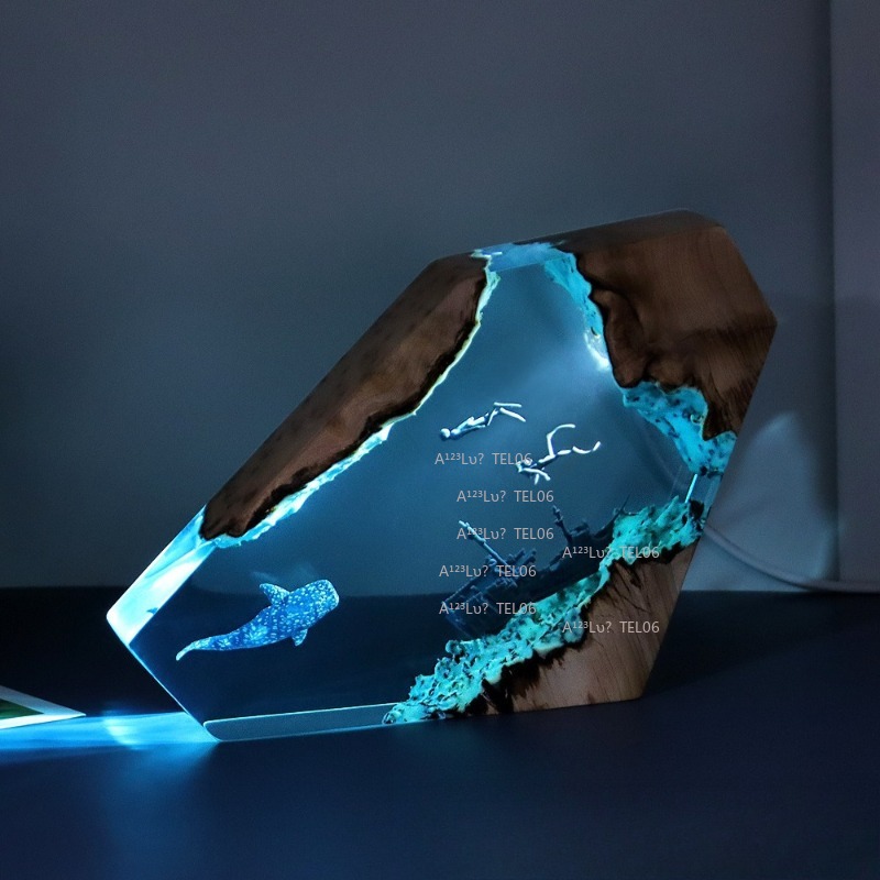 Lampu Malam Resin Kayu Seni La - Resin Art Ocean ulasan dan harga