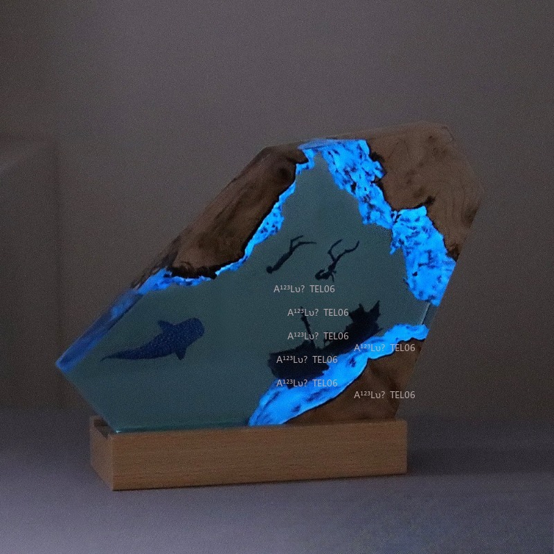 Lampu Malam Resin Kayu Seni La - Resin Art Ocean ulasan dan harga