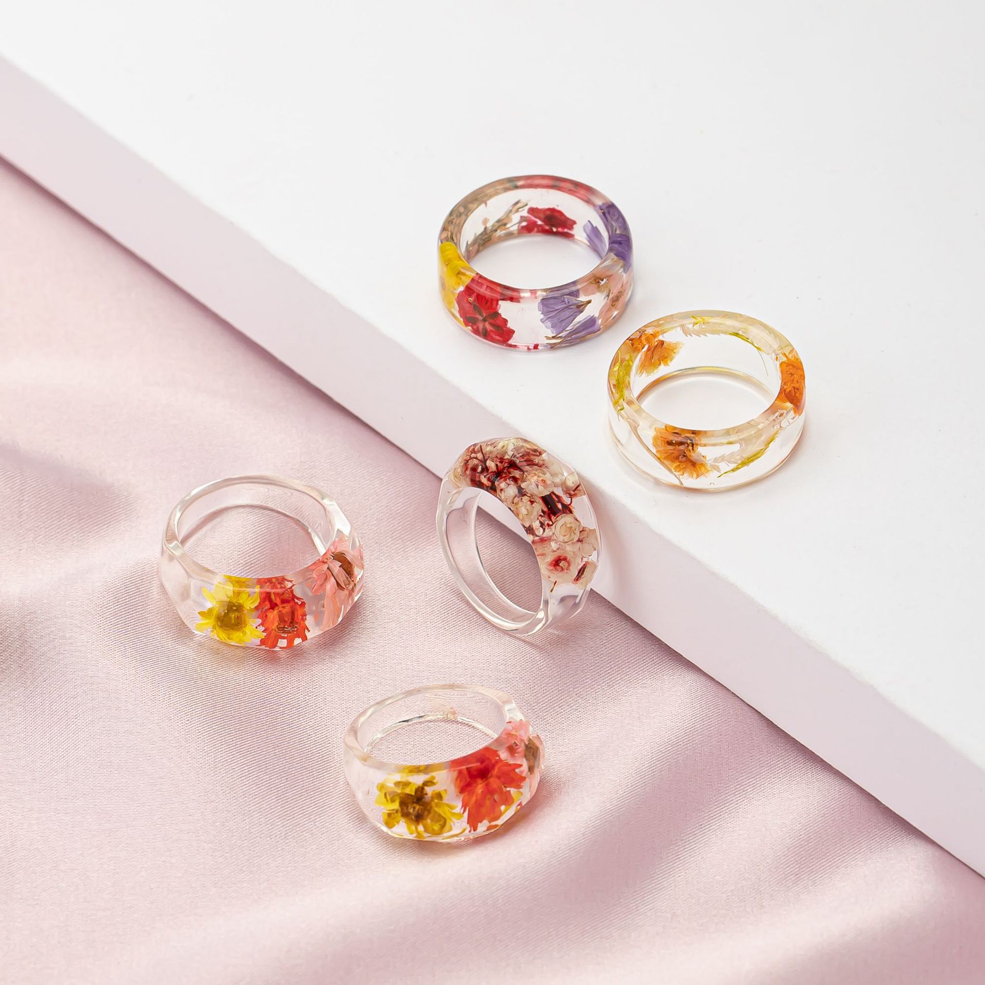 Cincin Akrilik Retro Bunga Dai - Resin Art Ring ulasan dan harga