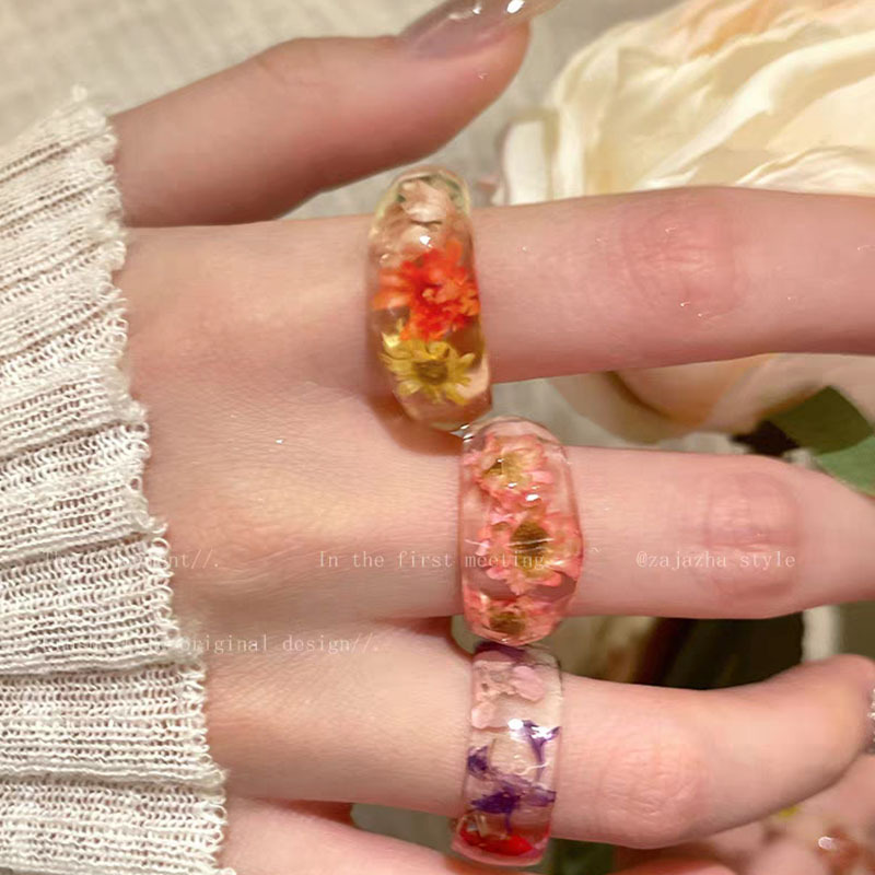 Cincin Akrilik Retro Bunga Dai - Resin Art Ring ulasan dan harga