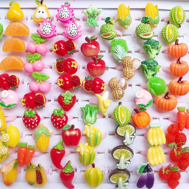 10 buah/lot cincin kartun anak - Resin Art Ring ulasan dan harga