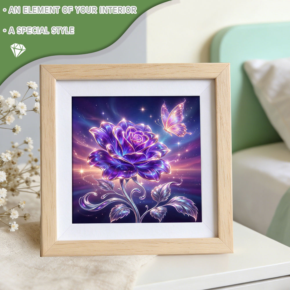 Lukisan Berlian Bulat Persegi  - Resin Art Rose ulasan dan harga