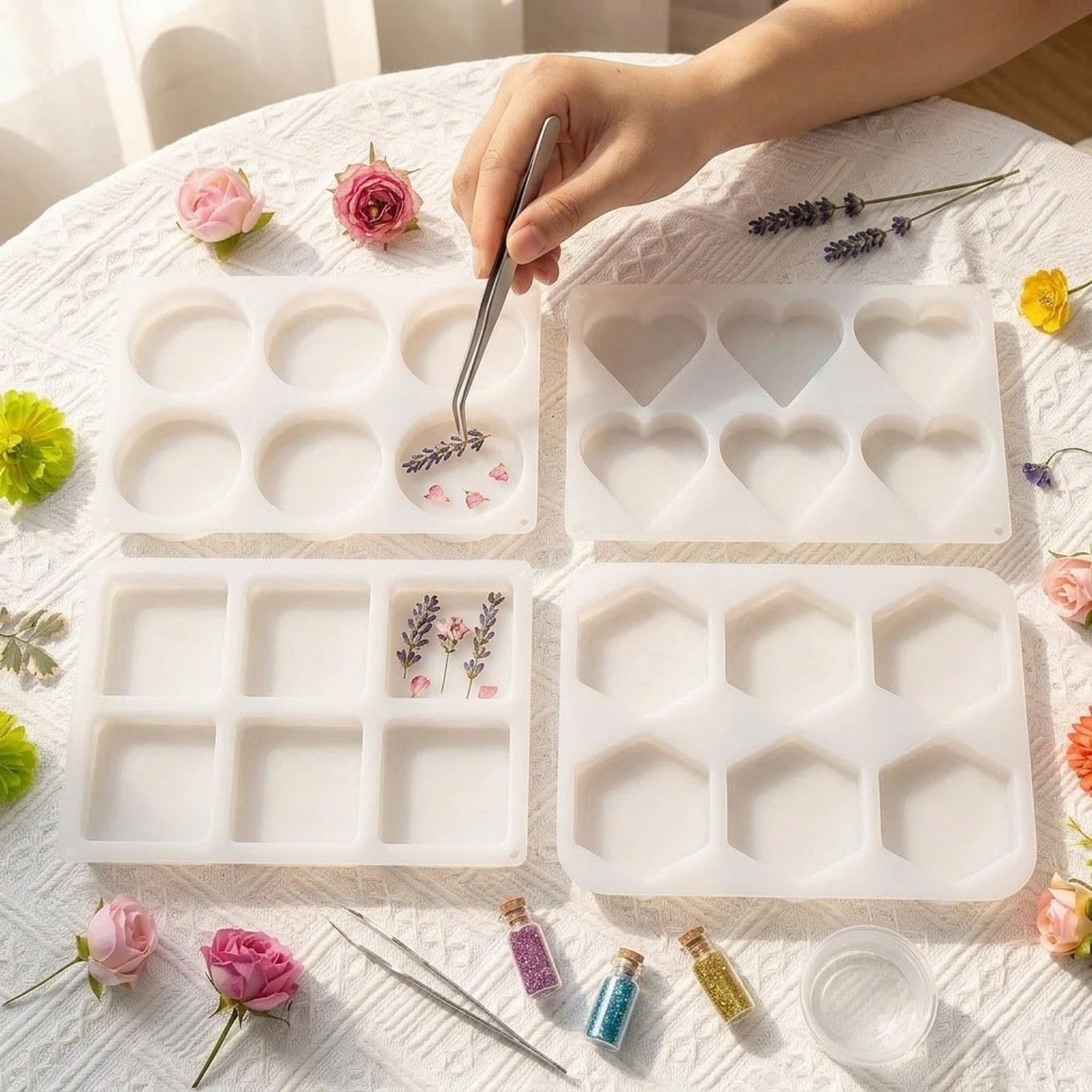 4Pcs Cetakan Coaster Resin Dal - Coaster Mold Square ulasan dan harga
