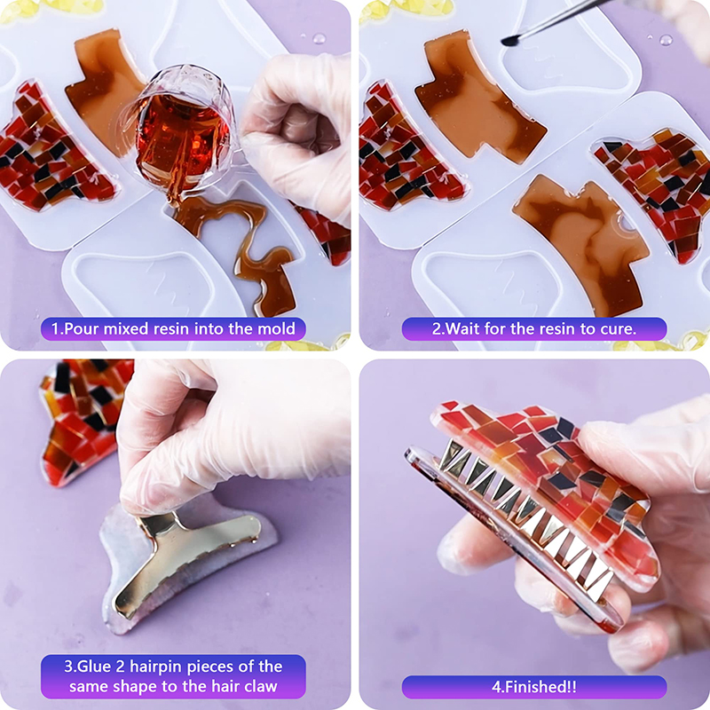 Jepit Rambut Klip Silikon Resi - Resin Art Glue ulasan dan harga