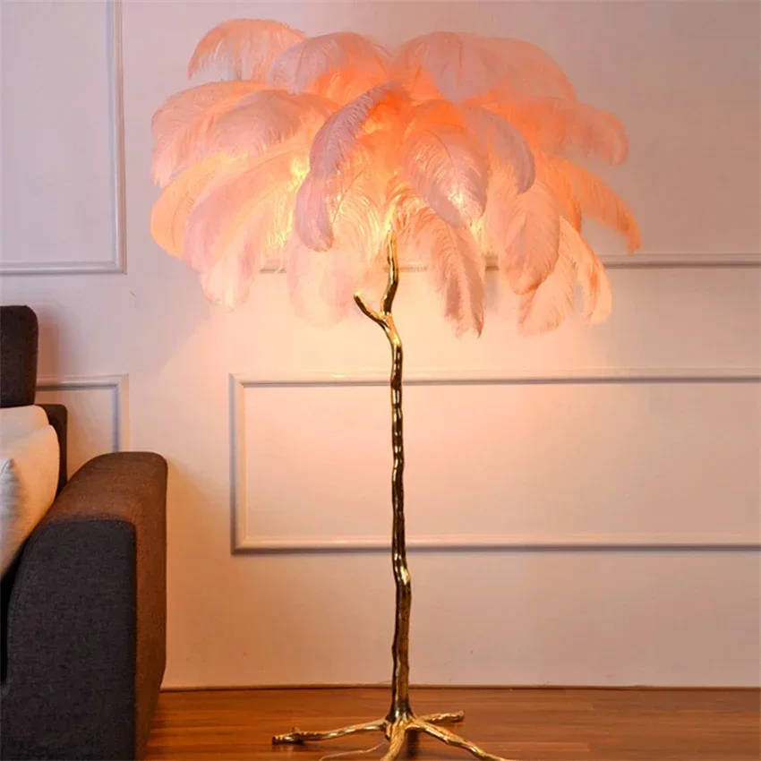 Lampu Lantai Bulu Burung Unta  - Resin Art In Floor ulasan dan harga