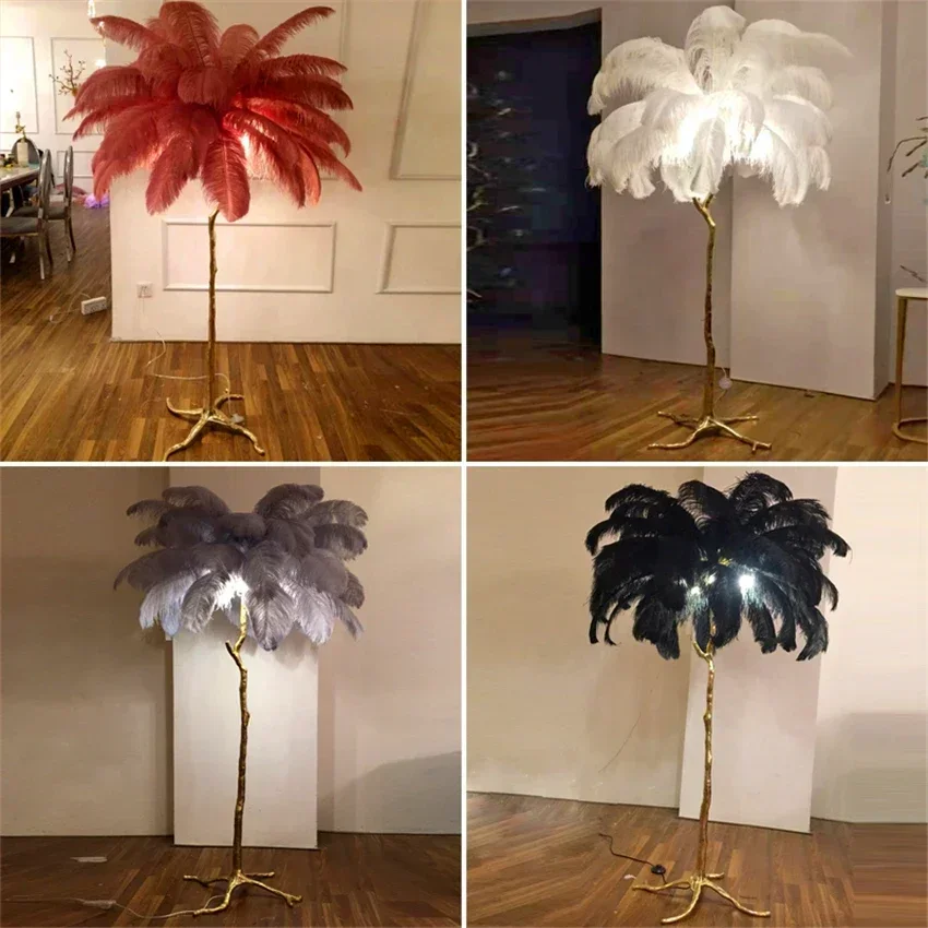Lampu Lantai Bulu Burung Unta  - Resin Art In Floor ulasan dan harga