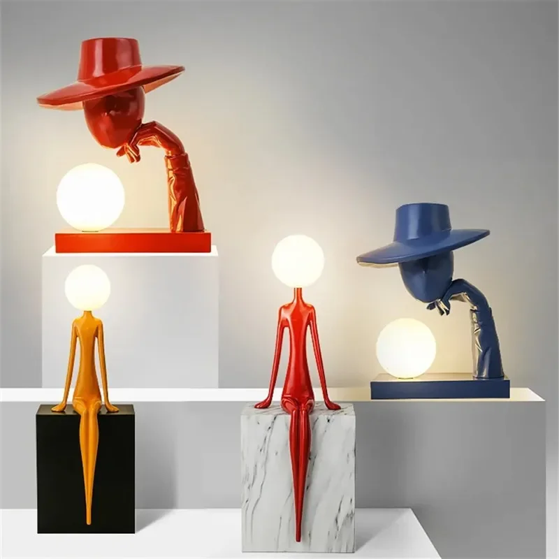 Lampu Meja Patung Seni Humanoi - Resin Art In Floor ulasan dan harga