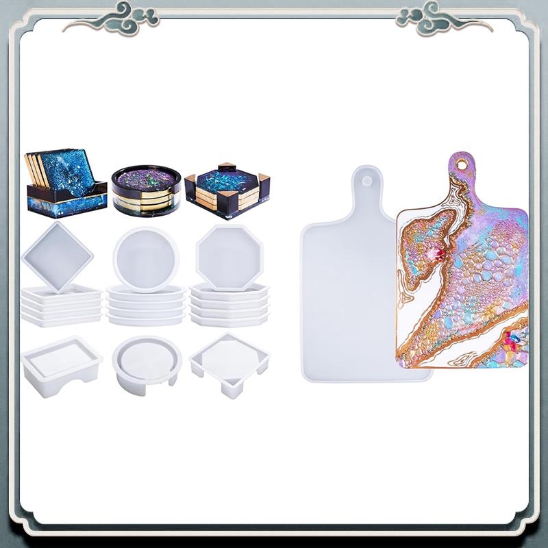 18 Buah Cetakan Resin Coaster  - Coaster Mold Square ulasan dan harga