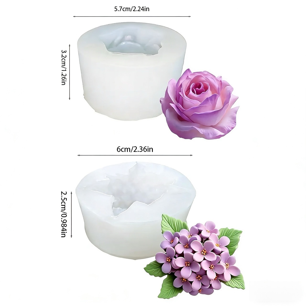 2 Buah Cetakan Silikon Bunga M - Resin Art Rose ulasan dan harga