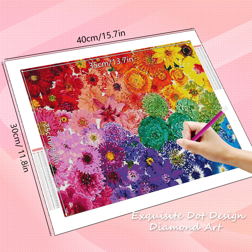 HUACAN Diamond Art Kits Bunga  - Resin Art Rose ulasan dan harga